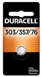 BATTERY, SILVER OXIDE, 303/357/76, DURACELL LARGE