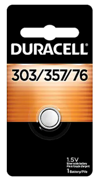 BATTERY, SILVER OXIDE, 303/357/76, DURACELL MAIN