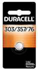 BATTERY, SILVER OXIDE, 303/357/76, DURACELL THUMBNAIL