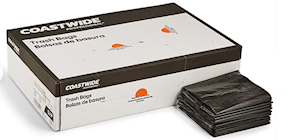10 GALLON, .35MIL, BLACK, 24 x 23, FLAT PACK, CAN LINERS, 500/CT THUMBNAIL