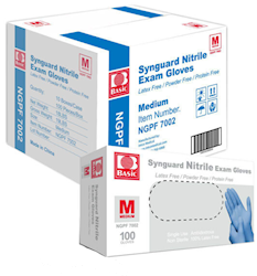 DISPOSABLE GLOVES, INTCO, BLUE, NITRILE, MEDIUM, 100/BOX, 10 BOXES/CT LARGE