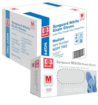 DISPOSABLE GLOVES, INTCO, BLUE, NITRILE, MEDIUM, 100/BOX, 10 BOXES/CT MAIN