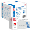 DISPOSABLE GLOVES, INTCO, BLUE, NITRILE, MEDIUM, 100/BOX, 10 BOXES/CT THUMBNAIL