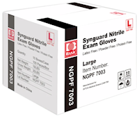 DISPOSABLE GLOVES, INTCO, BLUE, NITRILE, LARGE, 100/BOX, 10 BOXES/CT MAIN