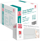 DISPOSABLE GLOVES, INTCO, CLEAR, VINYL, SMALL, 100/BOX, 10 BOXES/CT THUMBNAIL