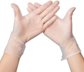 DISPOSABLE GLOVES, INTCO, CLEAR, VINYL, SMALL, 100/BOX, 10 BOXES/CT LARGE