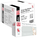 DISPOSABLE GLOVES, INTCO, VINYL, CLEAR, LARGE, 100/BOX, 10 BOXES/CT THUMBNAIL