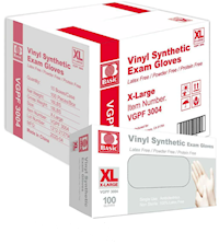 DISPOSABLE GLOVES, INTCO, VINYL, CLEAR, XL, 100/BOX, 10 BOXES/CT MAIN