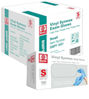 DISPOSABLE GLOVES, INTCO, HIBRYD, BLUE, SMALL, 100/BOX, 10 BOXES/CT THUMBNAIL