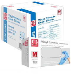 DISPOSABLE GLOVES, INTCO, HYBRID, BLUE, MEDIUM, 100/BOX, 10 BOXES/CT LARGE