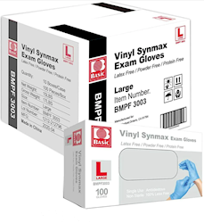 DISPOSABLE GLOVES, INTCO, HYBRID, BLUE, LARGE, 100/BOX, 10 BOXES/CT LARGE