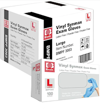 DISPOSABLE GLOVES, INTCO, HYBRID, BLUE, LARGE, 100/BOX, 10 BOXES/CT MAIN