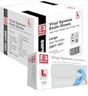 DISPOSABLE GLOVES, INTCO, HYBRID, BLUE, LARGE, 100/BOX, 10 BOXES/CT THUMBNAIL