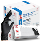 DISPOSABLE GLOVES, INTCO, NITRILE, HEAVY 5mil, BLACK, MEDIUM, 100/BOX, 10 BOXES/CT THUMBNAIL