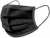 FACE MASKS, DISPOSABLE, 3-PLY, BLACK, 2000/CT MAIN