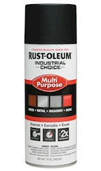 SPRAY PAINT, BLACK, SEMI-FLAT, RUST-OLEUM INDUSTRIAL CHOICE, 12 OZ LARGE