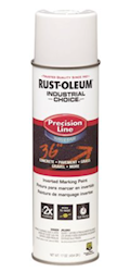 SPRAY PAINT, WHITE, FLAT/MATTE, INVERTED MARKING SPRAY, RUST-OLEUM M1800, 17 OZ. LARGE