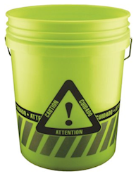 BUCKET, REFLECTIVE CAUTION COLOR, SAFETY, 5 GL. LARGE