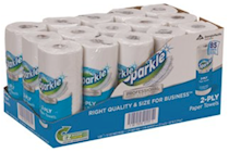 PAPER TOWELS, HOUSEHOLD ROLLS, 2-PLY, PERFORATED, SPARKLE, 15 ROLLS/CT THUMBNAIL