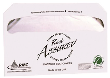 TOILET SEAT COVERS, WHITE, HALF-FOLD, IMPACT, RECYCLED PAPER, 250/PK, 10 PACKS/CT LARGE