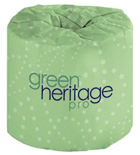 TOILET TISSUE, STANDARD ROLLS, 2-PLY, GREEN HERITAGE, 400 SHEETS/ROLL, 96 ROLLS/CT MAIN