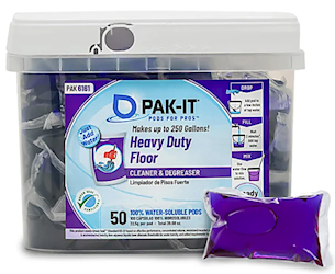 FLOOR CLEANER, NEUTRAL, PAK-IT, FOR AUTO SCRUBBERS, OCEAN FRESH, PURPLE, 50/CT LARGE