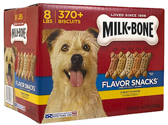 DOG TREATS, MILK BONE, 5 MEATY FLAVORS, SMALL, 8 LBS LARGE