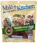 DOG TREATS, MILO'S KITCHEN, BEEF SAUSAGE SLICES W/ RICE, 10 OZ., 5/CT THUMBNAIL