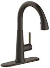 FAUCET, KITCHEN, SINGLE-HANDLE, PULL-DOWN SPRAYER, SEASONS WESTWIND, MATTE BLACK THUMBNAIL