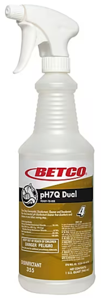 EMPTY SPRAY BOTTLES, BETCO PH7Q DUAL, WITH TRIGGER, WHITE/BROWN, 32 OZ., 12/CT MAIN