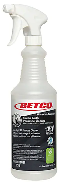 EMPTY SPRAY BOTTLES, BETCO GREEN EARTH, WITH TRIGGER, WHITE/BLACK, 32 OZ., 12/CT MAIN