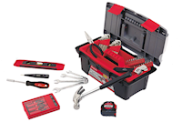 TOOL KIT, APOLLO, HOUSEHOLD, WITH TOOL BOX, RED/BLACK, 53 PIECES MAIN