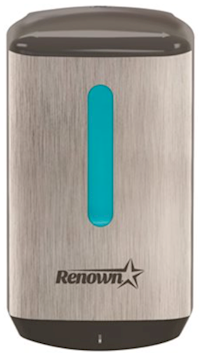 DISPENSER, HAND SOAP, WALL MOUNTED, RENOWN RB6, METALLIC/BLACK MAIN