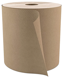 PAPER TOWELS, HARDWOUND, CASCADES DECOR ROLLS, 1-PLY, NATURAL, 7.9" X 800'/ROLL, 6/CT LARGE