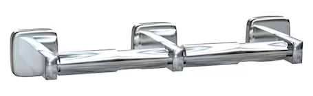 TOILET TISSUE ROLLER, ASI DOUBLE ROLL, SURFACE MOUNTED, STAINLESS STEEL, SATIN FINISH THUMBNAIL