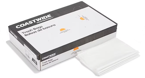 50-56 GALLON, 1.1 MIL, CLEAR, 43" X 47", LOW DENSITY, COASTWIDE PROFESSIONAL, 100/CT LARGE