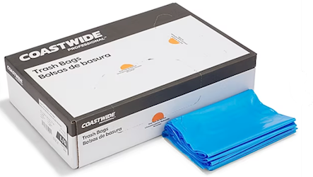 40-45 GALLON, 1.3 MIL, BLUE, 37" X 50", LOW DENSITY, COASTWIDE PROFESSIONAL, 150/CT LARGE