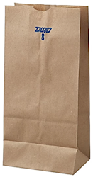 PAPER BAGS, BROWN, DURO, KRAFT, 12.44"H x 6.13"W x 4.17"D, 500/CT LARGE