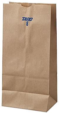 PAPER BAGS, BROWN, DURO, KRAFT, 12.44"H x 6.13"W x 4.17"D, 500/CT MAIN