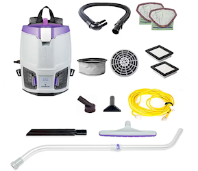 BACKPACK VACUUM, PROTEAM GOFIT 3, W/ CROSSOVER PERFORMANCE TELESCOPING WAND TOOL KIT LARGE