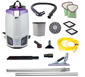 BACKPACK VACUUM, PROTEAM GOFIT 6, W/ PROBLADE CARPET TOOL KIT LARGE