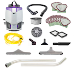 BACKPACK VACUUM, PROTEAM GOFIT 3, W/ STRAIGHT HOSE CUFFS & RESTAURANT TOOL KIT THUMBNAIL