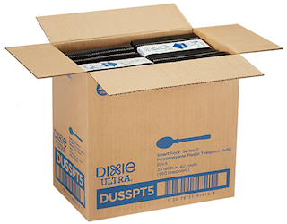 SPOONS, POLYPROPYLENE, TEA, DIXIE, SERIES-T, BLACK, 960/CT LARGE