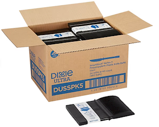 KNIVES, POLYPROPYLENE, DIXIE, SERIES-T, BLACK, 960/CT LARGE