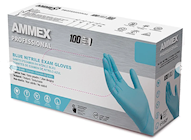 DISPOSABLE GLOVES, AMMEX, POWDER/LATEX FREE, NITRILE, BLUE, XL, 100/CT THUMBNAIL