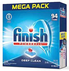 DISH SOAP TABS, FINISH, POWERBALL, DEEP CLEAN, FRESH SCENT, 94 TABLETS/CT LARGE