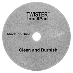 17", GREY, BURNISHING FLOOR PADS, DIVERSEY TWISTER INTELLIPAD, 2/CT LARGE