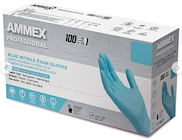 DISPOSABLE GLOVES, AMMEX, BLUE, NITRILE, POWDER/LATEX FREE, S, 100/CT THUMBNAIL