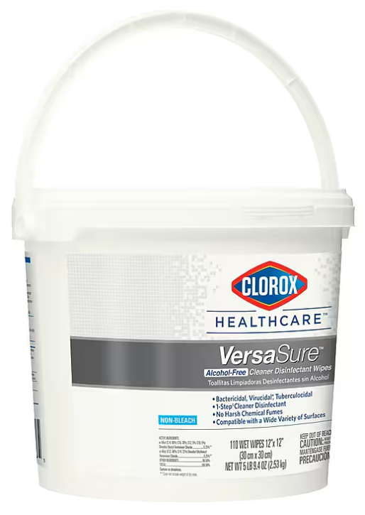 DISINFECTANT WIPES, CLOROX HEALTHCARE VERSASURE, BUCKET, 110 WIPES/CT LARGE