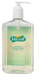 HAND SOAP, ANTIBACTERIAL, GOJO MICRELL, LIGHT FLORAL SCENT, 12 OZ. PUMP LARGE